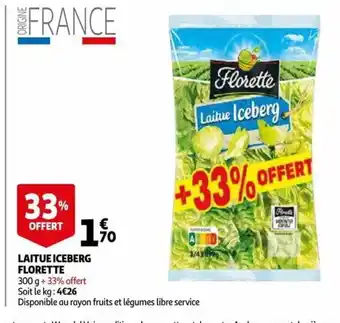 Auchan Supermarché Laitue Iceberg Florette offre
