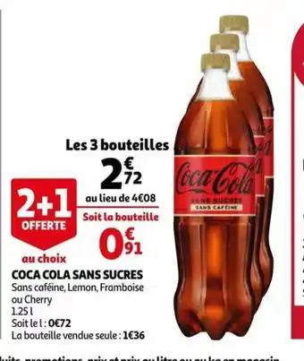 Auchan Supermarché Coca Cola Sans Sucres offre