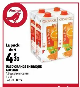 Auchan Supermarché Jus d'Orange En Brique Auchan offre