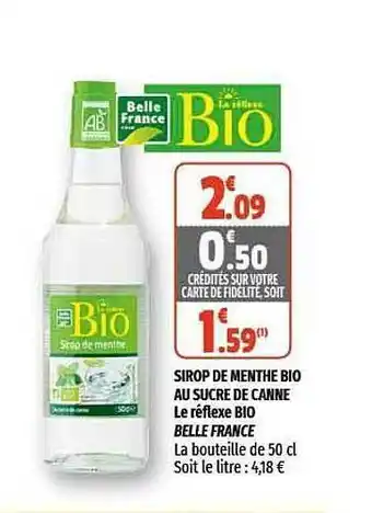 Coccimarket Sirop De Menthe Bio Au Sucre De Canne Le Réflexe Bio Belle France offre