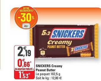 G20 Snickers Creamy Peanut Butter offre