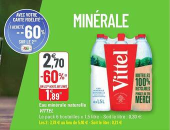G20 Eau Minérale Naturelle Vittel offre