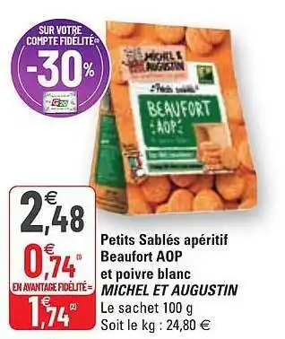 Petits Sablés Apéritif Beaufort Aop Et Poivre Blanc Michel Et Augustin