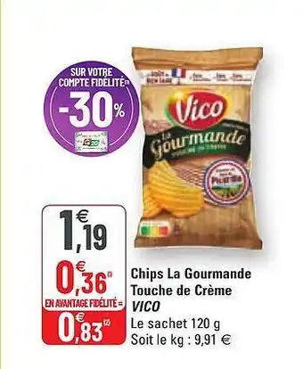 G20 Chips La Gourmande Touche De Crème Vico offre
