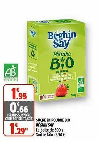 Coccinelle Supermarché Sucre En Poudre Bio Béghin Say offre