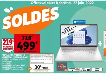 Auchan Portable 17-CP0290NF HP Office 365 Personnel 1 An offre
