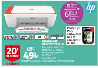 Auchan Imprimante Deskjet 2723E HP offre