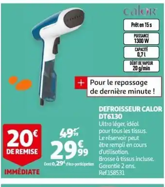 Auchan Defroisseur Calor DT6130 offre