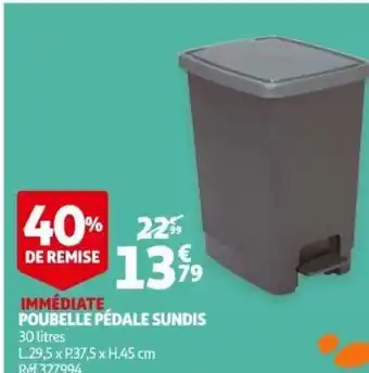 Auchan Poubelle Pédale Sundis offre