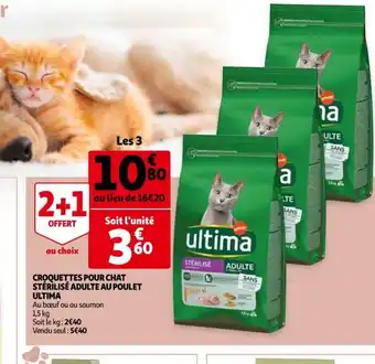 Auchan Ultima Croquettes Pour Chat Stérilisé Adulte Au Poulet offre