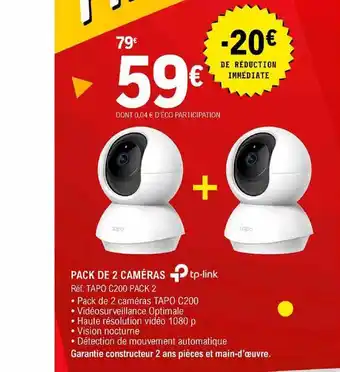 Pack De 2 Caméras Tp Link