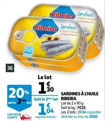 Auchan Sardines à l'Huile Ribeira offre