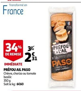 Auchan Préfou Ail Paso offre