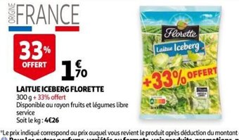 Auchan Laitue Iceberg Florette offre