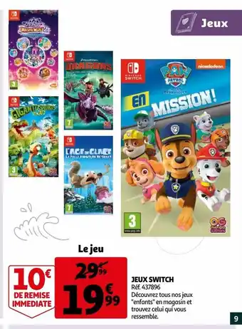 Auchan Supermarché Jeux switch offre