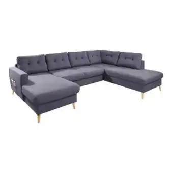 BUT Bobochic canapé grand angle droit scandinave convertible stockholm tissu gris foncé offre
