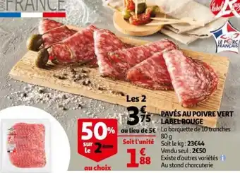 Auchan Pavés Au Poivre Vert Label Rouge offre
