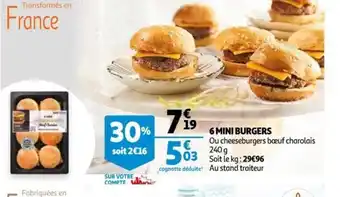 Auchan 6 Mini Burgers offre