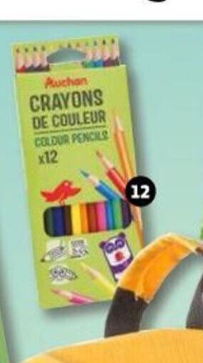 Auchan 12 Crayons de Couleur Auchan offre
