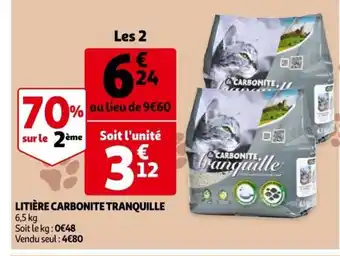 Auchan Litière Carbonite Tranquille offre