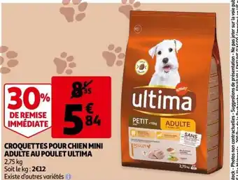 Auchan Croquettes Pour Chien Mini Adulte Au Poulet Ultima offre
