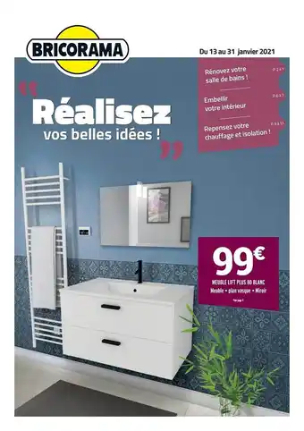 Bricorama Meuble Lift Plus 80 Blanc offre