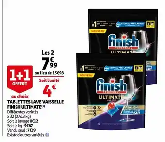 Auchan Supermarché Tablettes lave vaisselle finish ultimate offre