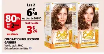 Auchan Supermarché Coloration belle color garnier offre