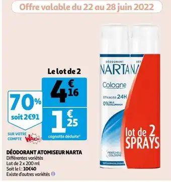 Déodorant atomiseur narta