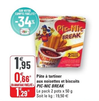 G20 PIC-NIC BREAK pâte à tartiner aux noisettes et biscuits offre
