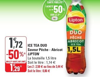G20 LIPTON ICE TEA DUO saveur pêche - abricot offre