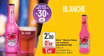 G20 BELZEBUTH PINK bière blanche rosée à la framboise offre
