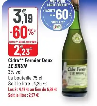 G20 LE BRUN cidre fermier doux offre