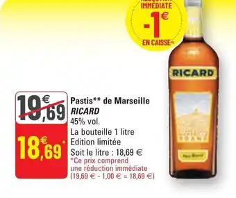 G20 RICARD pastis de marseille offre