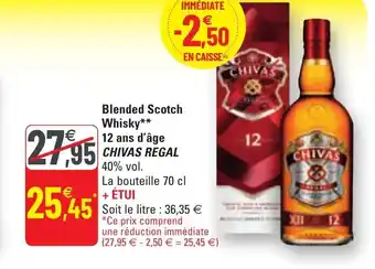 G20 CHIVAS REGAL blended scotch whisky 12 ans d'âge offre