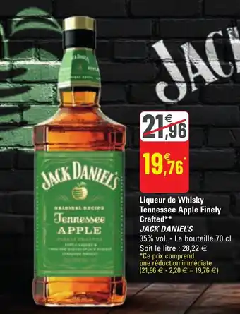 G20 JACK DANIEL'S liquer de whisky tennessee apple finely crafted offre