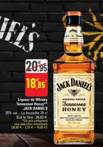 G20 JACK DANIEL'S liqueur de whisky tennessee honey offre