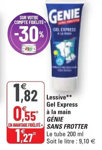 GĂNIE SANS FROTTER lessive gel express Ă la main