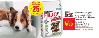 G20 PURINA FIDO croquettes croq'mix pour chiens adultes au bœuf & aux légumes offre
