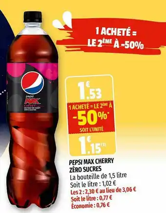Coccinelle Supermarché Pepsi Max Cherry Zéro Sucres offre