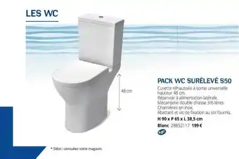 Lew WC Pack Wc Surélevé S50 H90xP65xL38,5cm