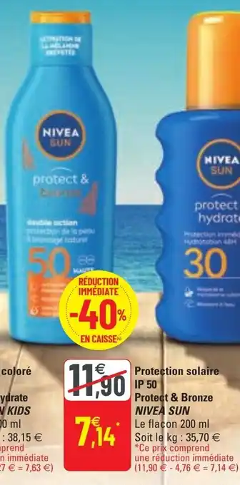G20 NIVEA SUN protection solaire IP 50 protect & bronze offre