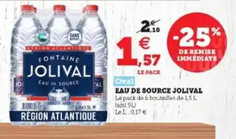 Super U Eau de source jolival offre