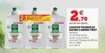 Super U Liquide vaisselle mains l'arbre vert offre