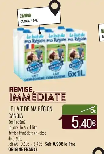 Match Le lait de ma région candia offre