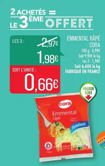 Match Emmental râpé cora offre