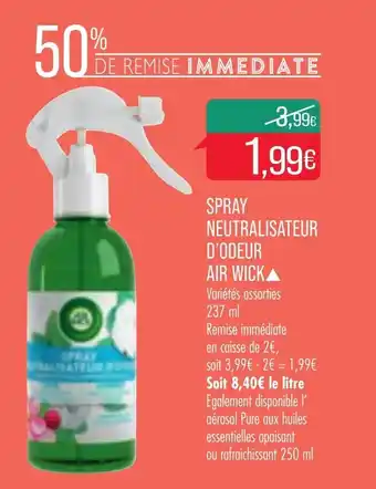 Match Spray neutralisateur d'odeur air wick offre