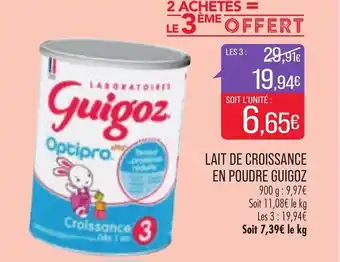 Match Lait de croissance en poudre guigoz offre