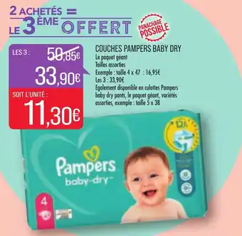 Match Couches pampers baby dry offre