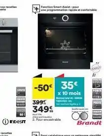 BUT 66 indesm chapt-50€ 35€ x 10 mois ch v fonction smart assur una programmation rapide et confortable 3995 349% 10 ch offre